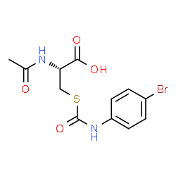 ChemSpider 2D Image | N-Acetyl-S-[(4-bromophenyl)carbamoyl]-L-cysteine | C12H13BrN2O4S