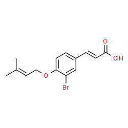 ChemSpider 2D Image | (2E)-3-{3-Bromo-4-[(3-methyl-2-buten-1-yl)oxy]phenyl}acrylic acid | C14H15BrO3