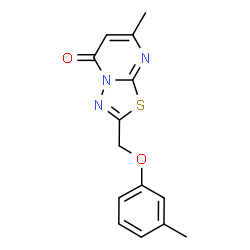 ChemSpider 2D Image | 7-Methyl-2-[(3-methylphenoxy)methyl]-5H-[1,3,4]thiadiazolo[3,2-a]pyrimidin-5-one | C14H13N3O2S