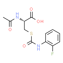 ChemSpider 2D Image | N-Acetyl-S-[(2-fluorophenyl)carbamoyl]-L-cysteine | C12H13FN2O4S