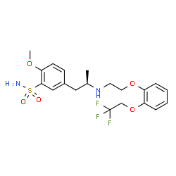ChemSpider 2D Image | 2-Methoxy-5-[(2R)-2-({2-[2-(2,2,2-trifluoroethoxy)phenoxy]ethyl}amino)propyl]benzenesulfonamide | C20H25F3N2O5S