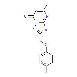 ChemSpider 2D Image | 7-Methyl-2-[(4-methylphenoxy)methyl]-5H-[1,3,4]thiadiazolo[3,2-a]pyrimidin-5-one | C14H13N3O2S
