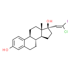 ChemSpider 2D Image | (17alpha,20E)-21-Chloro-21-iodo-19-norpregna-1(10),2,4,20-tetraene-3,17-diol | C20H24ClIO2
