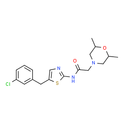 ChemSpider 2D Image | N-[5-(3-Chlorobenzyl)-1,3-thiazol-2-yl]-2-(2,6-dimethyl-4-morpholinyl)acetamide | C18H22ClN3O2S
