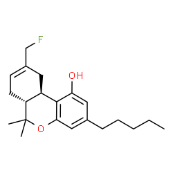 ChemSpider 2D Image | (6aR,10aR)-9-(Fluoromethyl)-6,6-dimethyl-3-pentyl-6a,7,10,10a-tetrahydro-6H-benzo[c]chromen-1-ol | C21H29FO2