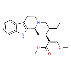 ChemSpider 2D Image | Methyl (16Z,20beta)-17-methoxycoryn-16-en-16-carboxylate | C22H28N2O3