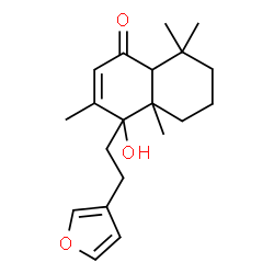 ChemSpider 2D Image | 4-[2-(3-Furyl)ethyl]-4-hydroxy-3,4a,8,8-tetramethyl-4a,5,6,7,8,8a-hexahydro-1(4H)-naphthalenone | C20H28O3