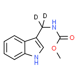 ChemSpider 2D Image | Methyl [1H-indol-3-yl(~2~H_2_)methyl]carbamate | C11H10D2N2O2