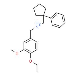 ChemSpider 2D Image | (4-Ethoxy-3-methoxyphenyl)-N-[(1-phenylcyclopentyl)methyl]methanaminium | C22H30NO2