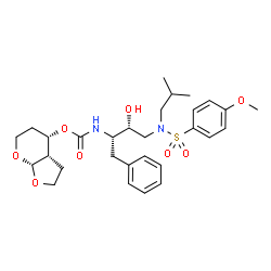 ChemSpider 2D Image | (3aS,4S,7aR)-Hexahydro-4H-furo[2,3-b]pyran-4-yl [(2S,3R)-3-hydroxy-4-{isobutyl[(4-methoxyphenyl)sulfonyl]amino}-1-phenyl-2-butanyl]carbamate | C29H40N2O8S