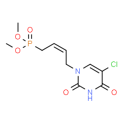 ChemSpider 2D Image | Dimethyl [(2Z)-4-(5-chloro-2,4-dioxo-3,4-dihydro-1(2H)-pyrimidinyl)-2-buten-1-yl]phosphonate | C10H14ClN2O5P