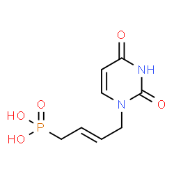ChemSpider 2D Image | [(2E)-4-(2,4-Dioxo-3,4-dihydro-1(2H)-pyrimidinyl)-2-buten-1-yl]phosphonic acid | C8H11N2O5P