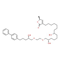 ChemSpider 2D Image | (5S)-3-[(13S)-14-(2-{[(2S)-5-(4-Biphenylyl)-2-hydroxypentyl]oxy}ethoxy)-8,13-dihydroxytetradecyl]-5-methyl-2(5H)-furanone | C38H56O7