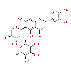 ChemSpider 2D Image | 6-C-[2'-O-alpha-L-rhamnopyranosyl-(1''->2')]-alpha-L-arabinopyranosylluteolin | C26H28O14