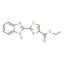 ChemSpider 2D Image | Ethyl 2-(1-methyl-1H-benzimidazol-2-yl)-1,3-thiazole-4-carboxylate | C14H13N3O2S