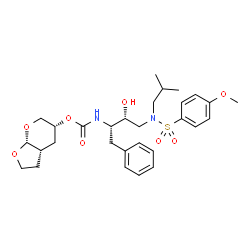 ChemSpider 2D Image | (3aS,5R,7aR)-Hexahydro-4H-furo[2,3-b]pyran-5-yl [(2S,3R)-3-hydroxy-4-{isobutyl[(4-methoxyphenyl)sulfonyl]amino}-1-phenyl-2-butanyl]carbamate | C29H40N2O8S