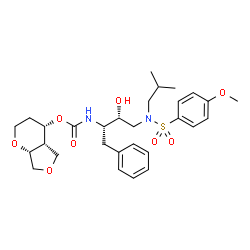 ChemSpider 2D Image | (4S,4aS,7aR)-Hexahydro-2H-furo[3,4-b]pyran-4-yl [(2S,3R)-3-hydroxy-4-{isobutyl[(4-methoxyphenyl)sulfonyl]amino}-1-phenyl-2-butanyl]carbamate | C29H40N2O8S
