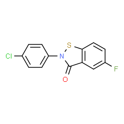 ChemSpider 2D Image | 2-(4-Chlorophenyl)-5-fluoro-1,2-benzothiazol-3(2H)-one | C13H7ClFNOS