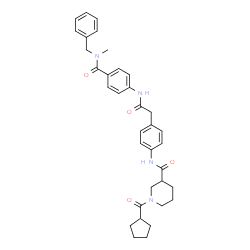 ChemSpider 2D Image | N-{4-[2-({4-[Benzyl(methyl)carbamoyl]phenyl}amino)-2-oxoethyl]phenyl}-1-(cyclopentylcarbonyl)-3-piperidinecarboxamide | C35H40N4O4