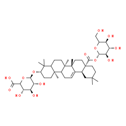 ChemSpider 2D Image | (5xi)-1-O-{(3beta,5xi,9xi)-3-[(5xi)-beta-D-xylo-Hexopyranuronosyloxy]-28-oxoolean-12-en-28-yl}-beta-D-xylo-hexopyranose | C42H66O14