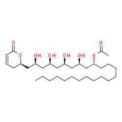 ChemSpider 2D Image | (2S,4S,6R,8R,10R)-2,4,6,8-Tetrahydroxy-1-[(2R)-6-oxo-3,6-dihydro-2H-pyran-2-yl]-10-pentacosanyl acetate | C32H58O8