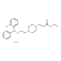 ChemSpider 2D Image | Ethyl 3-(4-{2-[(2-chlorophenyl)(phenyl)methoxy]ethyl}-1-piperazinyl)propanoate hydrochloride (1:1) | C24H32Cl2N2O3