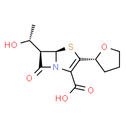 ChemSpider 2D Image | (5R,6R)-6-[(1R)-1-Hydroxyethyl]-7-oxo-3-[(2R)-tetrahydro-2-furanyl]-4-thia-1-azabicyclo[3.2.0]hept-2-ene-2-carboxylic acid | C12H15NO5S