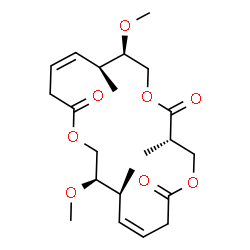 ChemSpider 2D Image | (3S,8Z,10S,11R,16Z,18S,19R)-11,19-Dimethoxy-3,10,18-trimethyl-1,5,13-trioxacycloicosa-8,16-diene-2,6,14-trione | C22H34O8