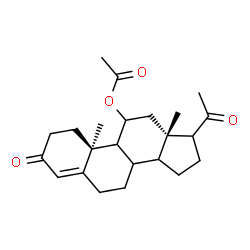 ChemSpider 2D Image | (8xi,9xi,10alpha,14xi,17xi)-3,20-Dioxopregn-4-en-11-yl acetate | C23H32O4