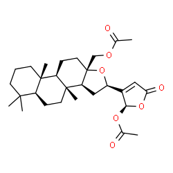 ChemSpider 2D Image | (2R)-3-[(2R,3aS,3bR,5aS,9aS,9bR,11aS)-11a-(Acetoxymethyl)-3b,6,6,9a-tetramethylhexadecahydrophenanthro[2,1-b]furan-2-yl]-5-oxo-2,5-dihydro-2-furanyl acetate | C29H42O7