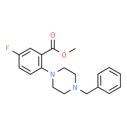 ChemSpider 2D Image | Methyl 2-(4-benzyl-1-piperazinyl)-5-fluorobenzoate | C19H21FN2O2