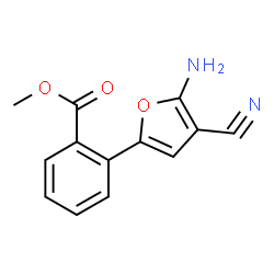 ChemSpider 2D Image | Methyl 2-(5-amino-4-cyano-2-furyl)benzoate | C13H10N2O3