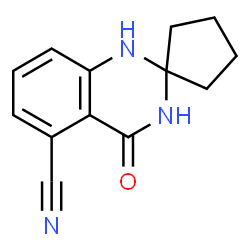 ChemSpider 2D Image | 4-Oxospiro[1,2,3,4-tetrahydroquinazoline-2,1'-cyclopentane]-5-carbonitrile | C13H13N3O