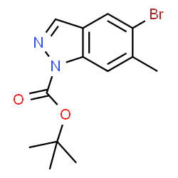 ChemSpider 2D Image | tert-Butyl 5-bromo-6-methyl-1H-indazole-1-carboxylate | C13H15BrN2O2