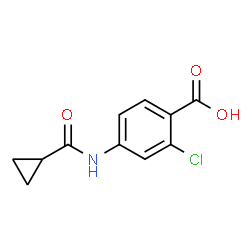 ChemSpider 2D Image | 2-Chloro-4-[(cyclopropylcarbonyl)amino]benzoic acid | C11H10ClNO3