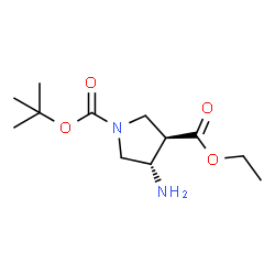 ChemSpider 2D Image | 1-tert-butyl 3-ethyl (3r,4s)-4-aminopyrrolidine-1,3-dicarboxylate | C12H22N2O4