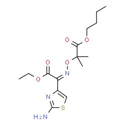 ChemSpider 2D Image | Butyl 2-({(Z)-[1-(2-amino-1,3-thiazol-4-yl)-2-ethoxy-2-oxoethylidene]amino}oxy)-2-methylpropanoate | C15H23N3O5S