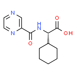 ChemSpider 2D Image | (2S)-Cyclohexyl[(2-pyrazinylcarbonyl)amino]acetic acid | C13H17N3O3