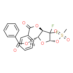 ChemSpider 2D Image | Î²-D-erythro-Pentofuranose, 2-deoxy-2,2-difluoro-, 3,5-dibenzoate 1-methanesulfonate | C20H18F2O8S