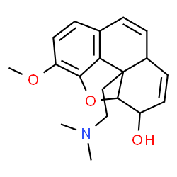 ChemSpider 2D Image | 9b-[2-(Dimethylamino)ethyl]-5-methoxy-3,3a,9a,9b-tetrahydrophenanthro[4,5-bcd]furan-3-ol | C19H23NO3