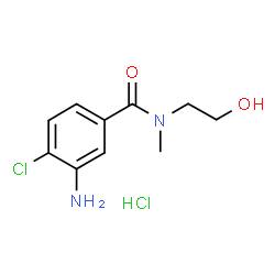 ChemSpider 2D Image | 3-Amino-4-chloro-N-(2-hydroxyethyl)-N-methylbenzamide hydrochloride (1:1) | C10H14Cl2N2O2