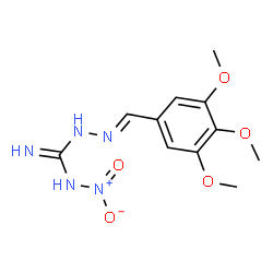 ChemSpider 2D Image | (2E)-N-Nitro-2-(3,4,5-trimethoxybenzylidene)hydrazinecarboximidamide | C11H15N5O5