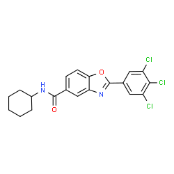 ChemSpider 2D Image | N-Cyclohexyl-2-(3,4,5-trichlorophenyl)-1,3-benzoxazole-5-carboxamide | C20H17Cl3N2O2