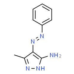 ChemSpider 2D Image | 3-Methyl-4-[(E)-phenyldiazenyl]-1H-pyrazol-5-amine | C10H11N5