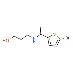 ChemSpider 2D Image | 3-{[1-(5-Bromo-2-thienyl)ethyl]amino}-1-propanol | C9H14BrNOS