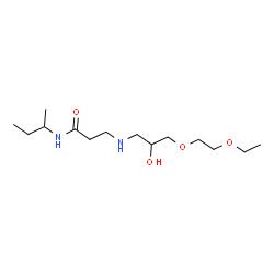 ChemSpider 2D Image | N-sec-Butyl-N~3~-[3-(2-ethoxyethoxy)-2-hydroxypropyl]-beta-alaninamide | C14H30N2O4