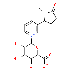 ChemSpider 2D Image | 1-Hexopyranosyluronosyl-3-(1-methyl-5-oxo-2-pyrrolidinyl)pyridinium | C16H20N2O7