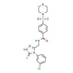 ChemSpider 2D Image | N-{[4-(3-Chlorophenyl)-5-thioxo-4,5-dihydro-1H-1,2,4-triazol-3-yl]methyl}-4-(4-morpholinylsulfonyl)benzamide | C20H20ClN5O4S2