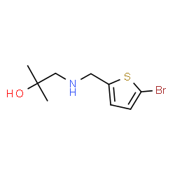 ChemSpider 2D Image | 1-{[(5-Bromo-2-thienyl)methyl]amino}-2-methyl-2-propanol | C9H14BrNOS