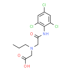 ChemSpider 2D Image | [{2-Oxo-2-[(2,4,6-trichlorophenyl)amino]ethyl}(propyl)amino]acetic acid | C13H15Cl3N2O3